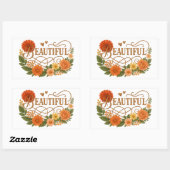 Beautiful Embroidered Style Rectangle Stickers (Vel)
