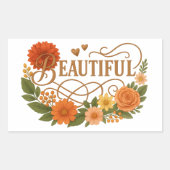 Beautiful Embroidered Style Rectangle Stickers (Voorkant)