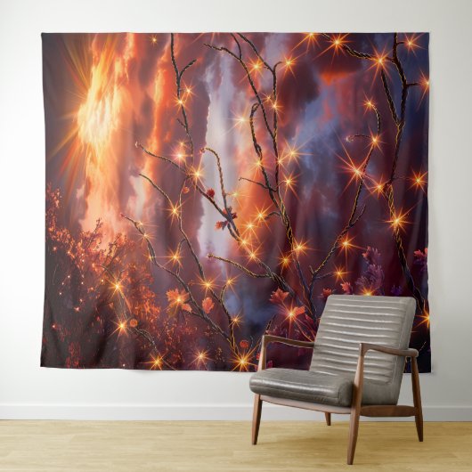 Beautiful Evening Wedding Backdrop Wandkleed (In Situ (horizontaal))