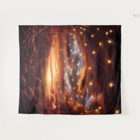 Beautiful Evening Wedding Backdrop Wandkleed (Voorkant (horizontaal))