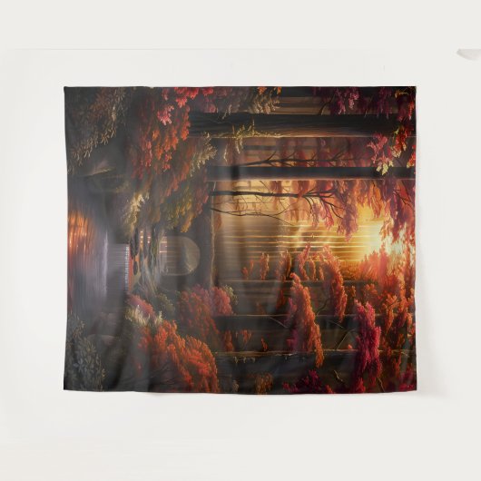 Beautiful Evening Wedding Backdrop Wandkleed (Voorkant (horizontaal))