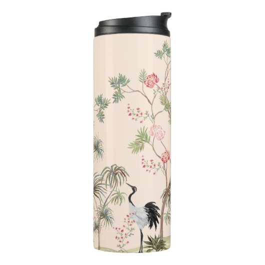 Beautiful exotic chinoiserie Waalse paper. Hand dr Thermosbeker (Gedraaid links)