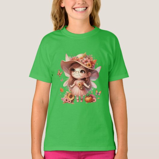 Beautiful fairy in autumn t-shirt (Voorkant)