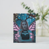 Beautiful Fairy With Black Antlers Briefkaart (Staand voorkant)