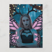 Beautiful Fairy With Black Antlers Briefkaart (Voorkant)