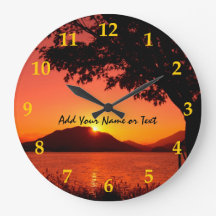 Beautiful Fall Orange Yellow Sunset Lake Mountain