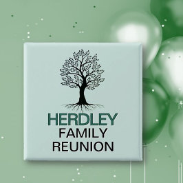 Beautiful Family tree Family Reunion  Vierkante Button 5,1 Cm