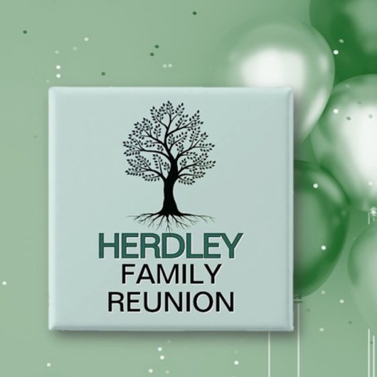 Beautiful Family tree Family Reunion  Vierkante Button 5,1 Cm