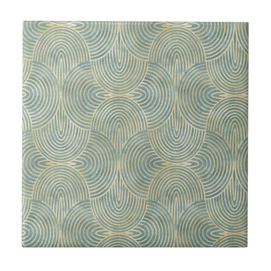 Beautiful ,fan,art deco, pattern,green colors,gre tegeltje (Voorkant)