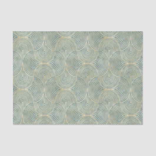 Beautiful ,fan,art deco, pattern,green colors,gre tissuepapier (Voorkant)