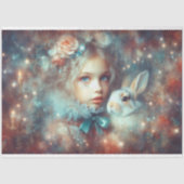Beautiful Fantasy Art Alice and Rabbit Decoupage Tissuepapier (Voorkant)