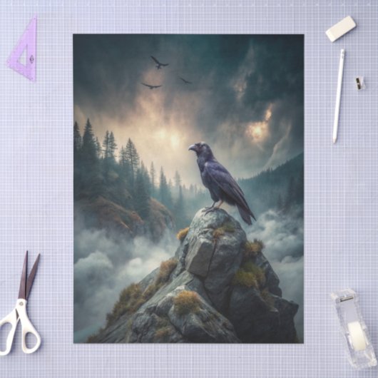 Beautiful Fantasy Gothic Raven  Tissuepapier (Craft)