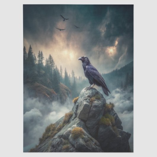 Beautiful Fantasy Gothic Raven Tissuepapier (Voorkant)