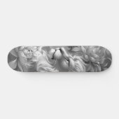 Beautiful Fantasy Gray Scale Lion & Florals Persoonlijk Skateboard (Horizontaal)