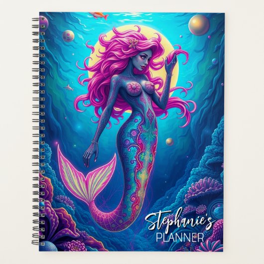 Beautiful Fantasy Mermaid Siren Planner (Voorkant)