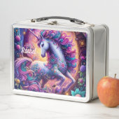 Beautiful Fantasy Unicorn Metal Lunch Box (In situ)