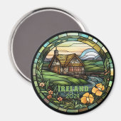 Beautiful Faux Stained Glass Ireland Souvenir Magneet (Voorkant / Achterkant)