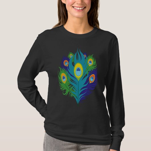 Beautiful Feathers Bird Animal Lover Peacock T-shirt (Voorkant)
