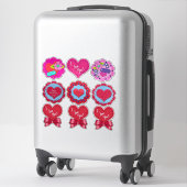 Beautiful Felt Look Valentine's Day Rounds  Sticker (Koffer)