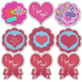 Beautiful Felt Look Valentine's Day Rounds  Sticker (Voorkant)