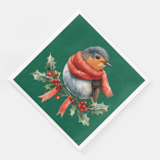 Beautiful Festive Bird Servet (Hoek)