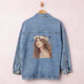 Beautiful Floral Anime Girl – Soft Pastel Aesthe Denim Jacket (Hangar)