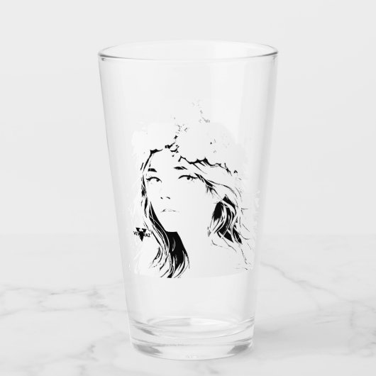 Beautiful Floral Anime Girl – Soft Pastel Aesthe Glas (Voorkant)