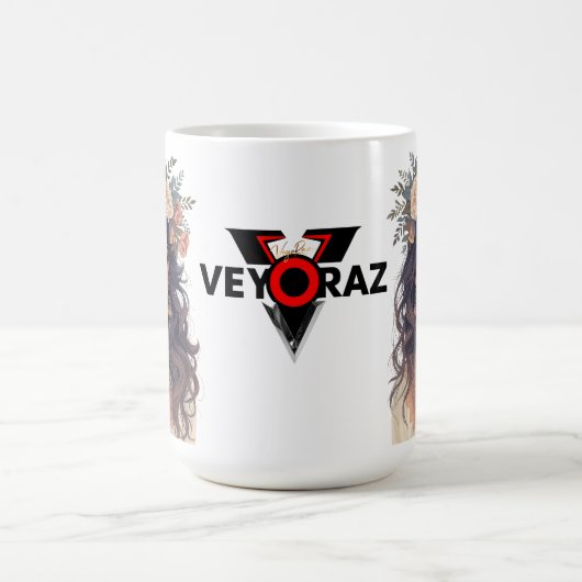 Beautiful Floral Anime Girl – Soft Pastel Aesthe Koffiemok (Center)