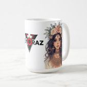 Beautiful Floral Anime Girl – Soft Pastel Aesthe Koffiemok (Voorkant rechts)