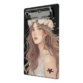 Beautiful Floral Anime Girl – Soft Pastel Aesthe Mini Klembord (Angled2)