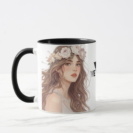 Beautiful Floral Anime Girl – Soft Pastel Aesthe Mok (Links)