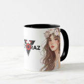 Beautiful Floral Anime Girl – Soft Pastel Aesthe Mok (Voorkant rechts)