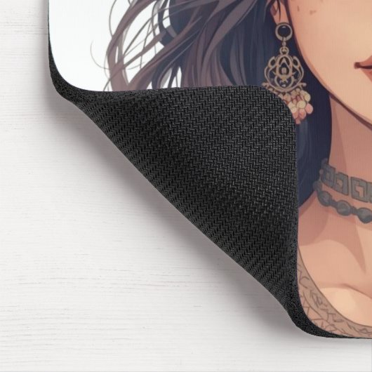 Beautiful Floral Anime Girl – Soft Pastel Aesthe Muismat (Hoek)