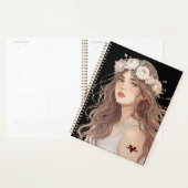 Beautiful Floral Anime Girl – Soft Pastel Aesthe Planner (Display)