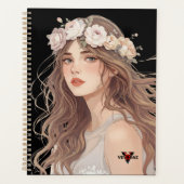 Beautiful Floral Anime Girl – Soft Pastel Aesthe Planner (Voorkant)
