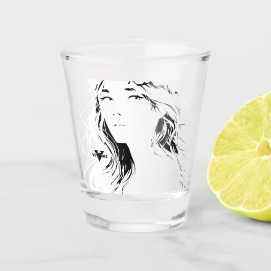 Beautiful Floral Anime Girl – Soft Pastel Aesthe Shot Glas (Voorkant)