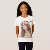 Beautiful Floral Anime Girl – Soft Pastel Aesthe T-shirt (Voorkant volledig)