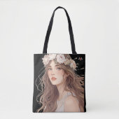 Beautiful Floral Anime Girl – Soft Pastel Aesthe Tote Bag (Voorkant)