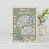 Beautiful Floral Hydrangea Custom Save The Date (Staand voorkant)
