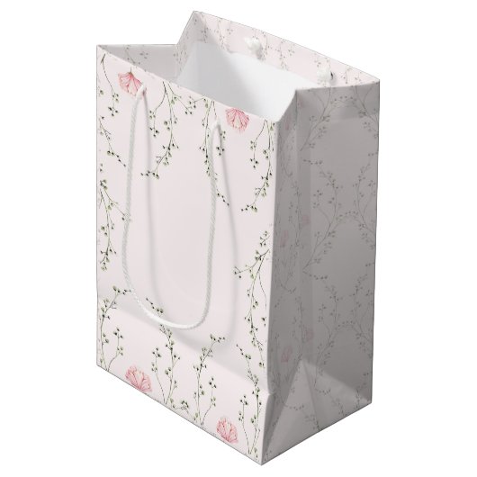 Beautiful Floral  Medium Cadeauzakje (Voorkant Gekanteld)