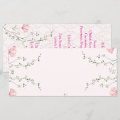 Beautiful Floral  Menu (Voorkant / Achterkant)