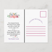 Beautiful Floral New Address Moving Announcement Aankondigingskaart (Achterkant)