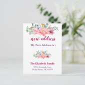 Beautiful Floral New Address Moving Announcement Aankondigingskaart (Staand voorkant)