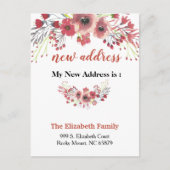 Beautiful Floral New Address Moving Announcement Aankondigingskaart (Voorkant)