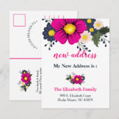 Beautiful Floral New Address Moving Announcement Aankondigingskaart (Voorkant / Achterkant)
