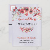 Beautiful Floral New Address Moving Announcement Aankondigingskaart (Voorkant / Achterkant)