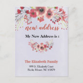 Beautiful Floral New Address Moving Announcement Aankondigingskaart (Voorkant)