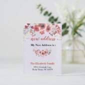 Beautiful Floral New Address Moving Announcement Aankondigingskaart (Staand voorkant)