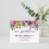 Beautiful Floral New Address Moving Announcement Aankondigingskaart (Staand voorkant)
