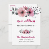 Beautiful Floral New Address Moving Announcement Aankondigingskaart (Voorkant / Achterkant)